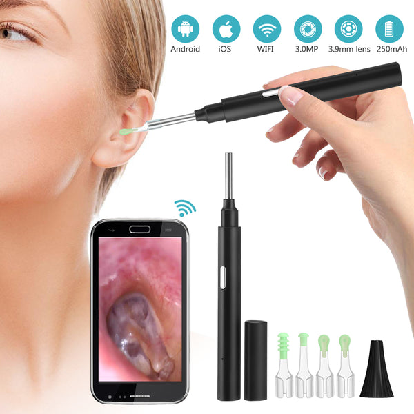 WiFi Ear Wax Remover Camera 6 LED Endoscope Spoon For IPhone Android Wireless-Ear Wax Removers-AULEY