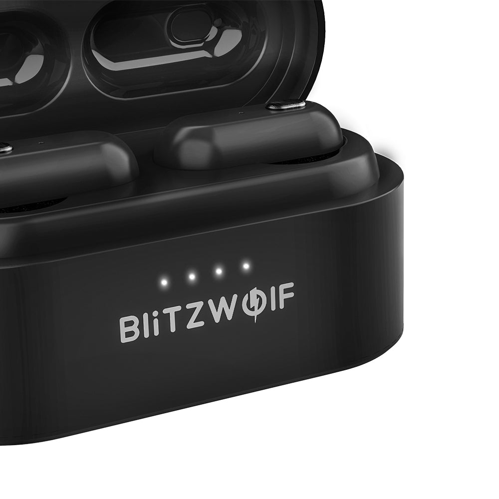 Blitzwolf® BW-FYE7 TWS bluetooth 5.0 Earphone Heavy Bass Stereo Bilateral Calls Headphone with Charging Box (Black)-AULEY