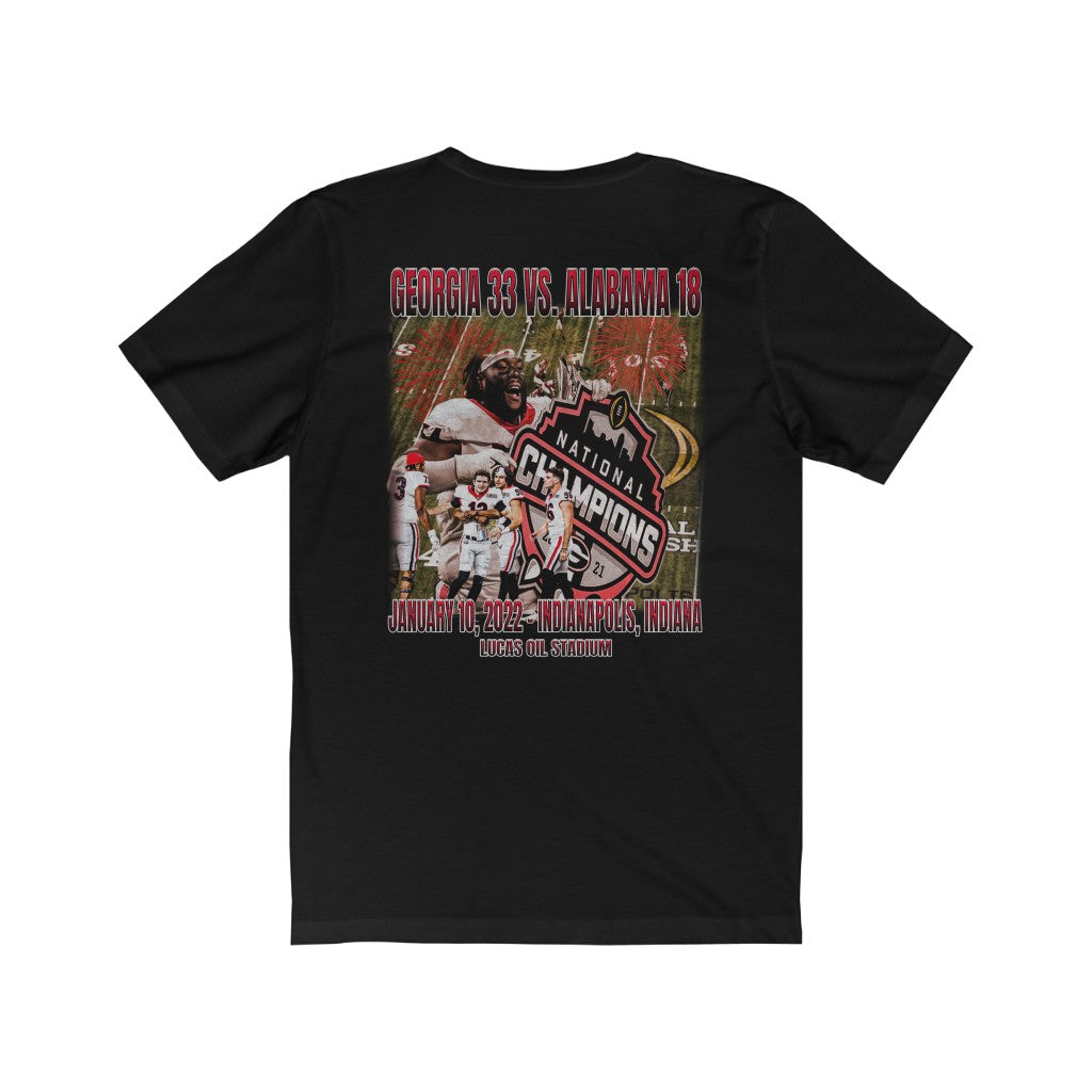 Georgia Bulldogs National Champions Vintage Style Graphic T-shirt (Front & Back UGA Designs)-T-Shirt-AULEY
