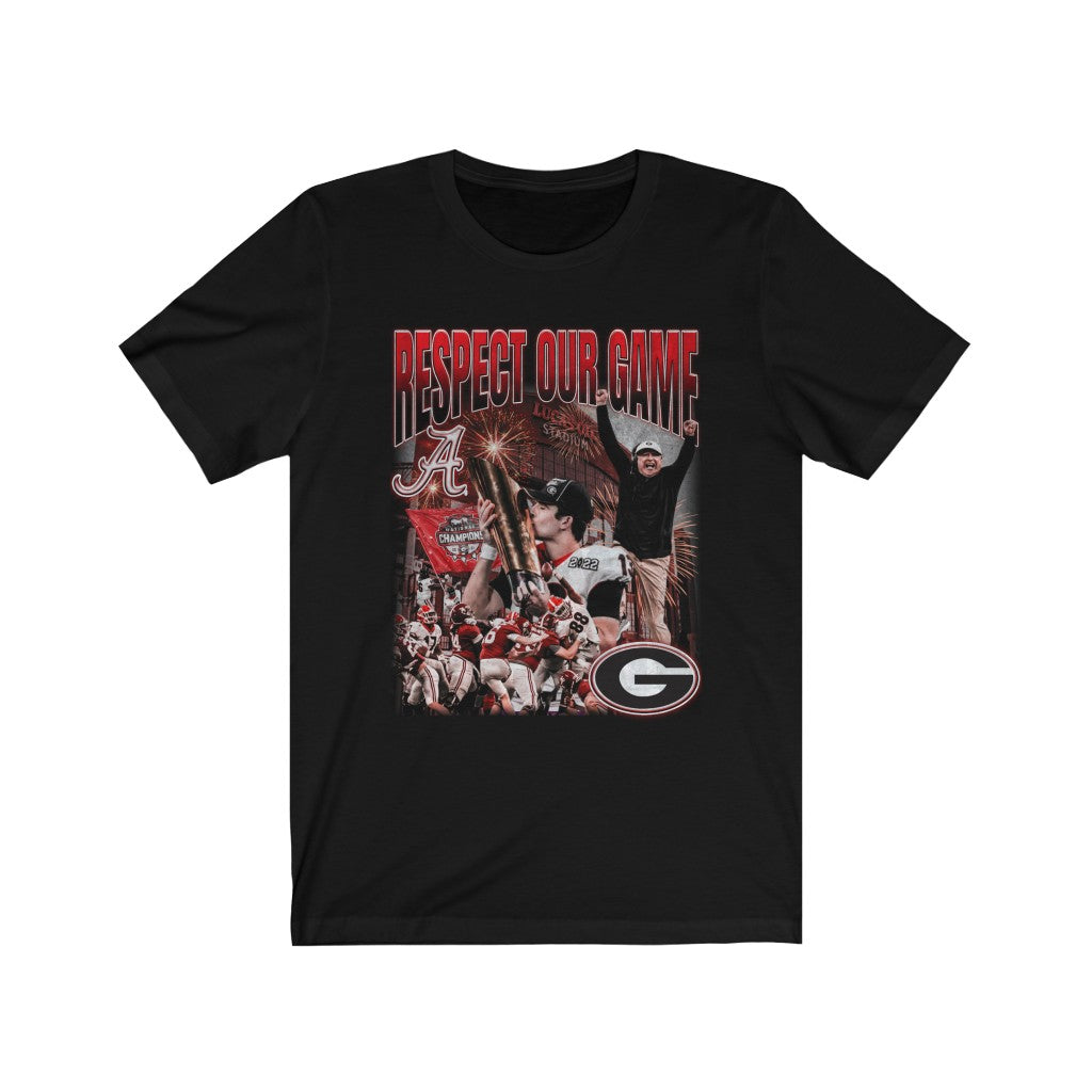 Georgia Bulldogs National Champions Vintage Style Graphic T-shirt (Front & Back UGA Designs)-T-Shirt-AULEY