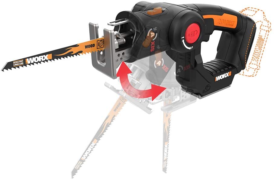 POWER SHARE WX550L.9 20-Volt Axis Cordless Reciprocating and Jig Saw TOOL ONLY-Reciprocating Saws-AULEY