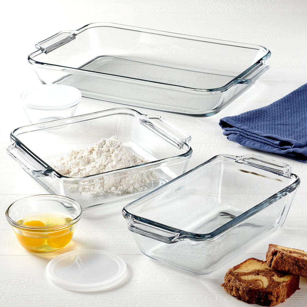 Anchor Hocking Tempered Glass Bakeware Set, 7 Piece Set-Bakeware-AULEY