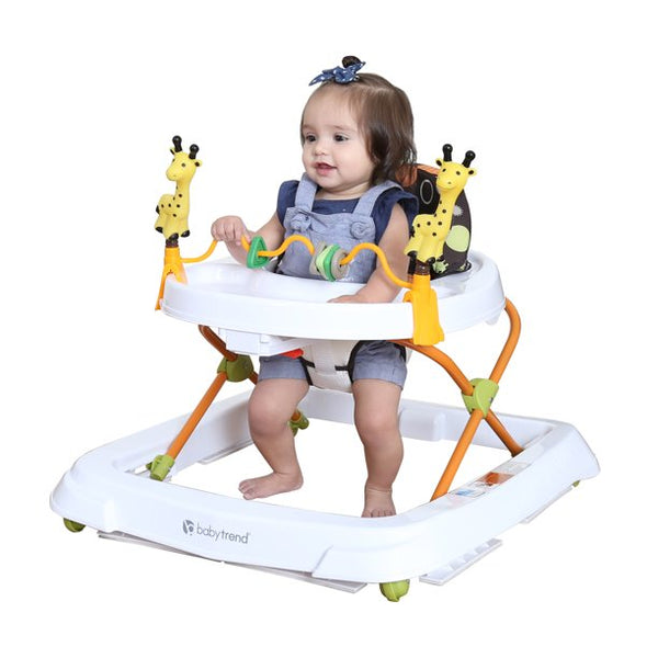 Baby Walker Foldable High Back Seat Adjustable Toddler Activity Toys Tray Play-Baby Walkers-AULEY