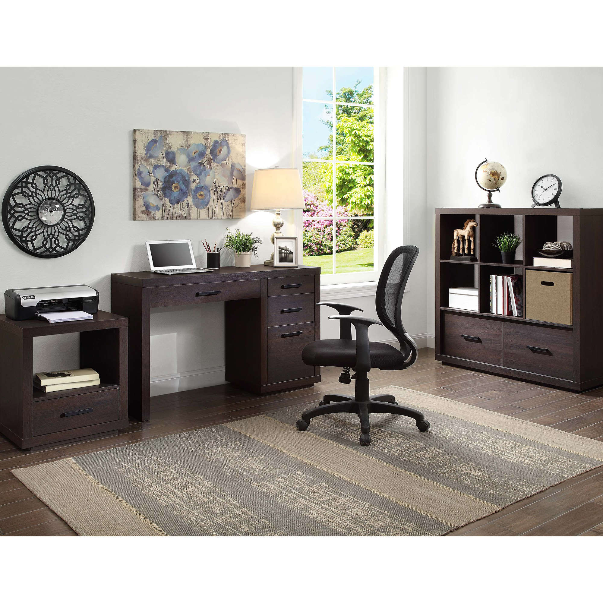 Espresso End Table With Drawer Contemporary Table Living Room Office Bedroom NEW-Wood End Tables-AULEY