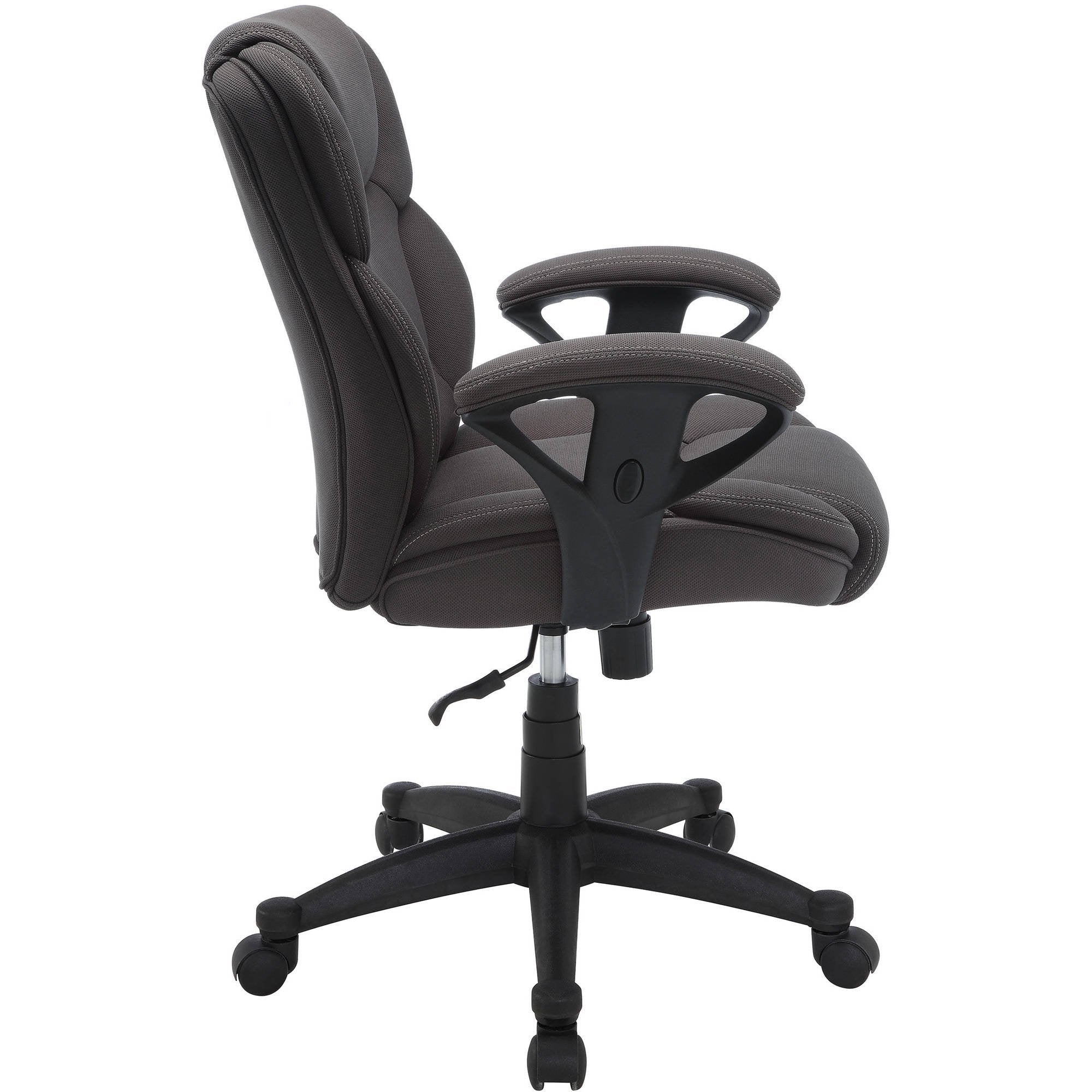 Big Fabric Manager Office Work Chair, Adjustable Seat Padded Armrests 300 lbs-Chairs & Stools-AULEY