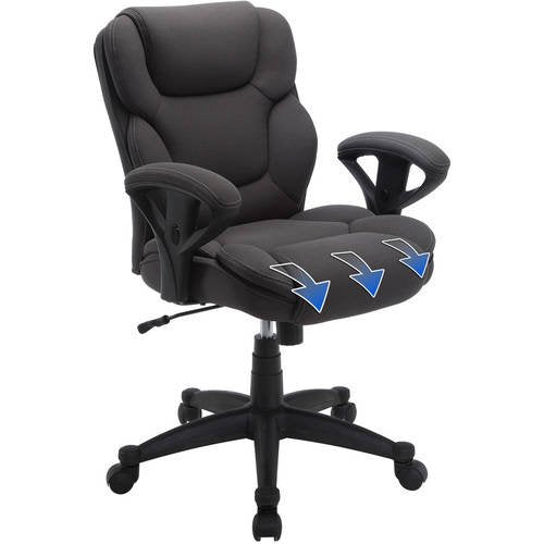 Big Fabric Manager Office Work Chair, Adjustable Seat Padded Armrests 300 lbs-Chairs & Stools-AULEY