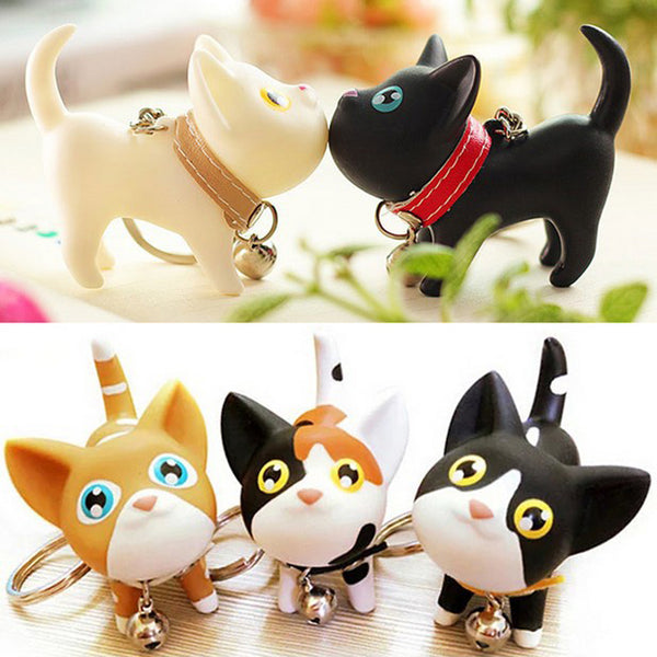 JOYJULY Cat Kitten Keyrings Key Chains for Car Keys Kawaii Adorable Bag Pendant-Key Chains, Rings & Finders-AULEY