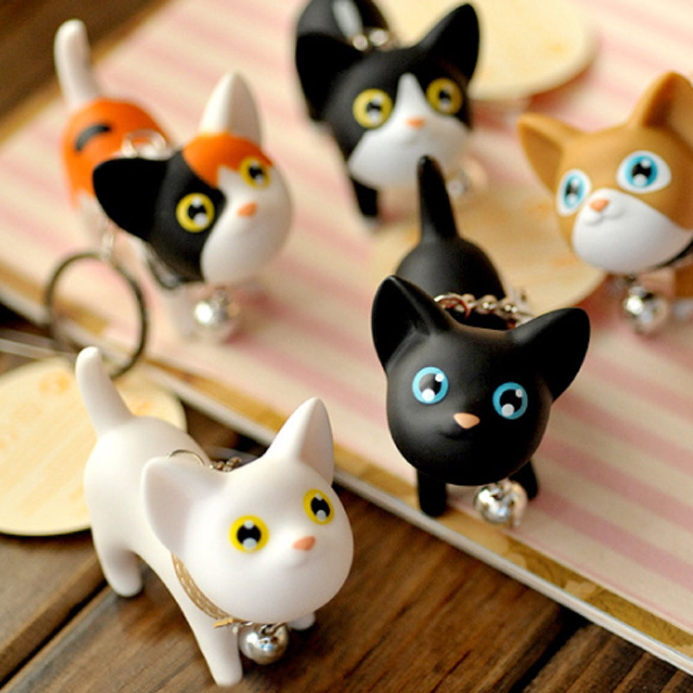 JOYJULY Cat Kitten Keyrings Key Chains for Car Keys Kawaii Adorable Bag Pendant-Key Chains, Rings & Finders-AULEY
