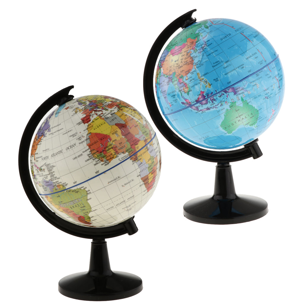 WORLD GLOBE EARTH Map Rotating Geography Ocean Classroom Learning Desktop-AULEY