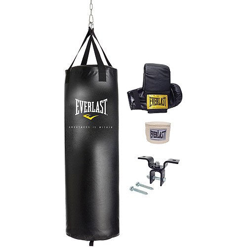 Everlast 70 lbs. Heavy Bag Kit Wraps Gloves Boxing MMA PunchingEverlast 70 lbs. Heavy Bag Kit Wraps Gloves Boxing MMA Punching-Punching Bags-AULEY
