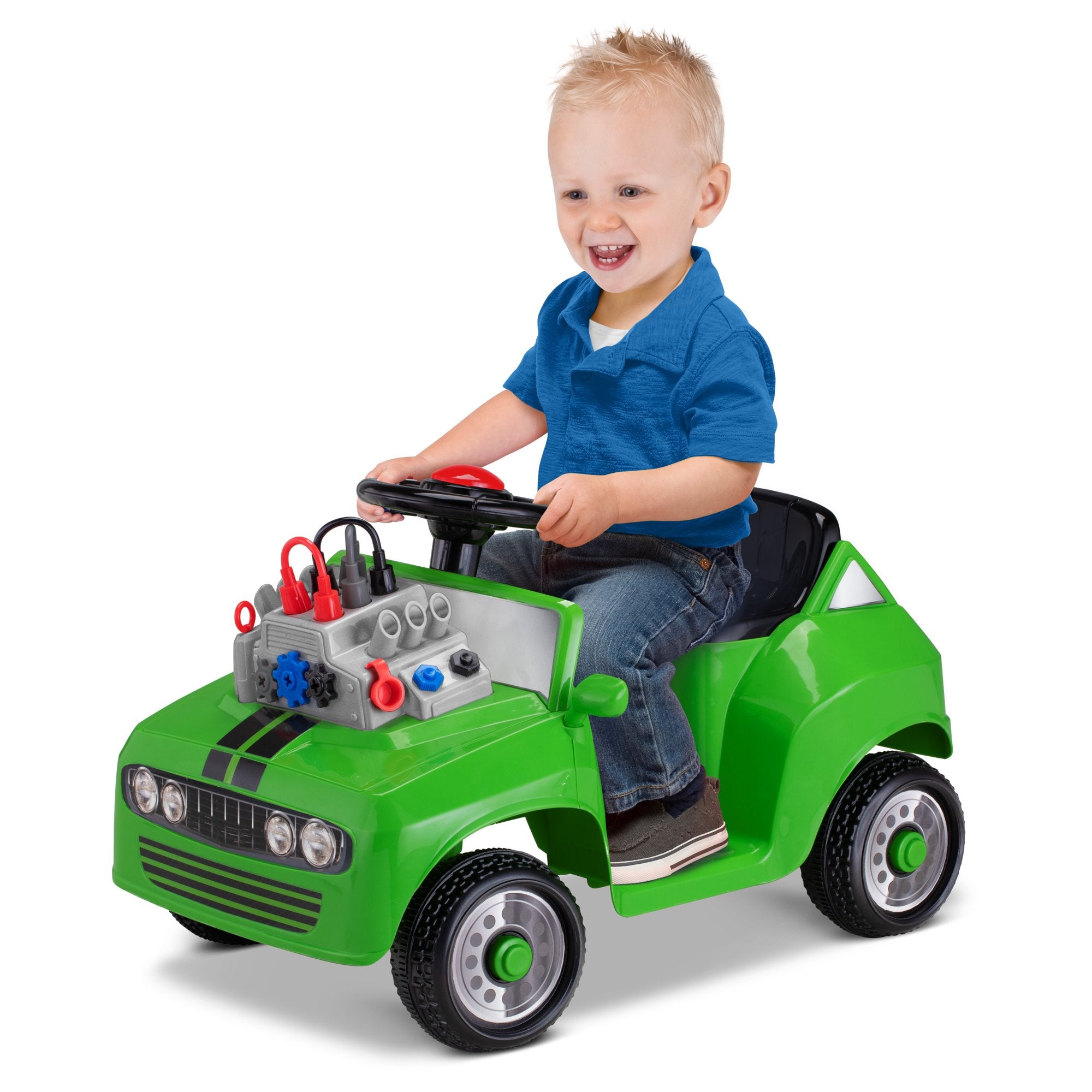 Fix & Ride Car Toddler Ride-On Kids Fun Toy for Boys, Green-Ride On Toys & Accessories-AULEY