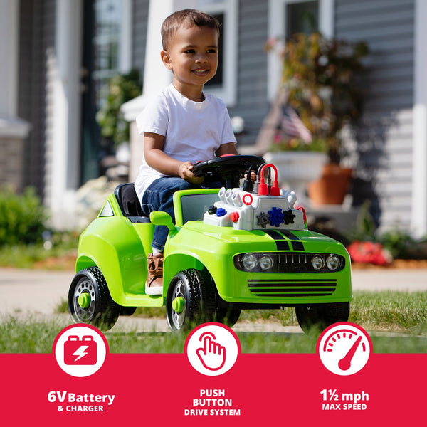 Fix & Ride Car Toddler Ride-On Kids Fun Toy for Boys, Green-Ride On Toys & Accessories-AULEY