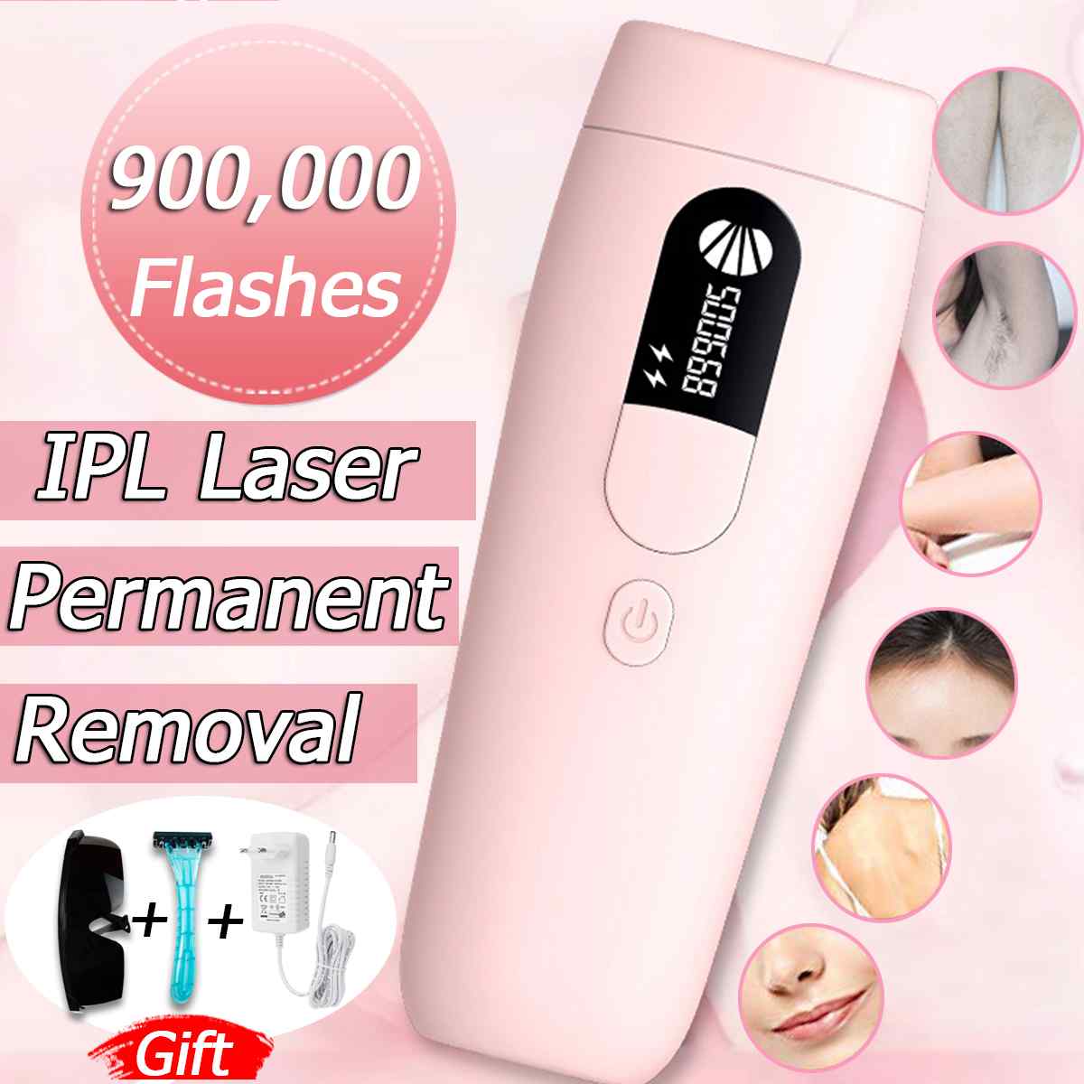 990000 Pulses IPL Laser Depilator IPL Epilator Permanent Hair Removal Touch Body-AULEY