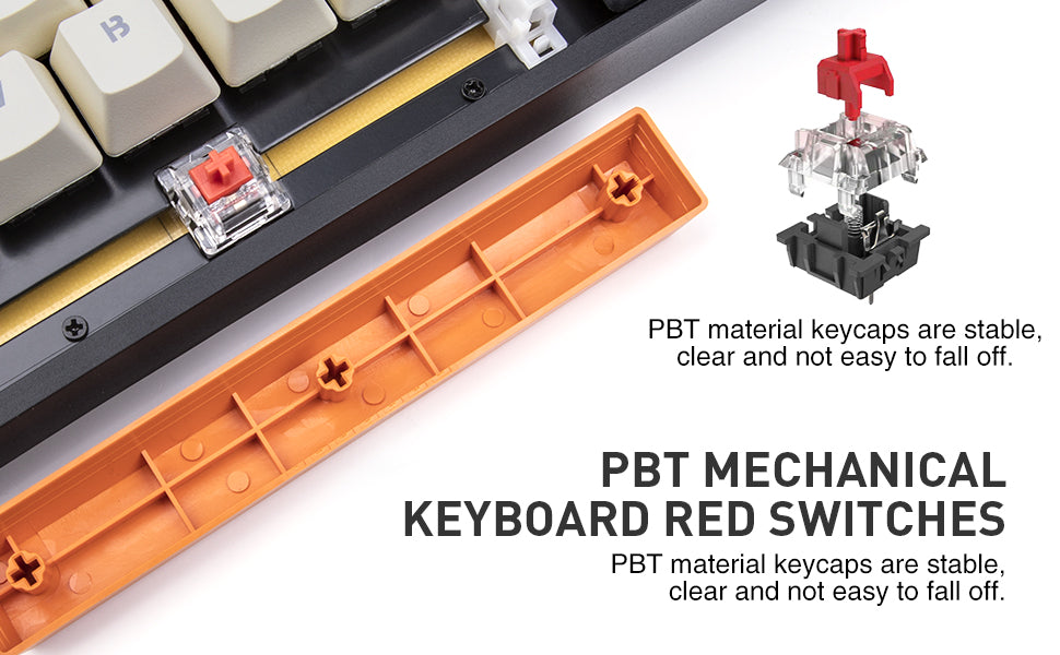 HAVIT Mechanical Keyboard Red Switch 89 Keys PBT Keycaps Multimedia For PC Tablet Desktop Gamer-AULEY