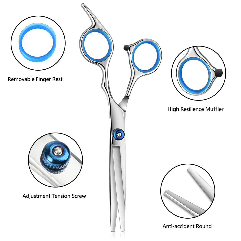 Professional Hairdressing Scissors 10 Sets Flat Scissors Teeth Scissors Thinning Hair Salon-Scissors & Shears-AULEY