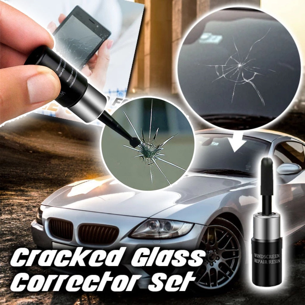 Automotive Glass Nano Repair Fluid Window Broken Glass Nano Repair Tool Set Black-AULEY