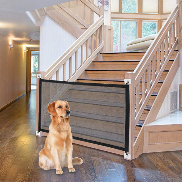 Magic Dog Gate Ingenious Mesh Dog Fence For Indoor And Outdoor Safe Pet Gate Safety-AULEY