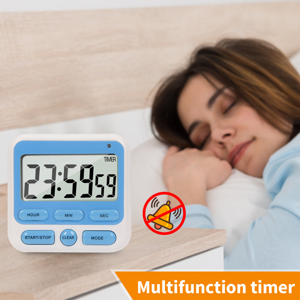 Digital Kitchen Timer with Mute Loud Alarm Switch ON/Off Switch 24 Hour Clock BD-Cooking Timers-AULEY