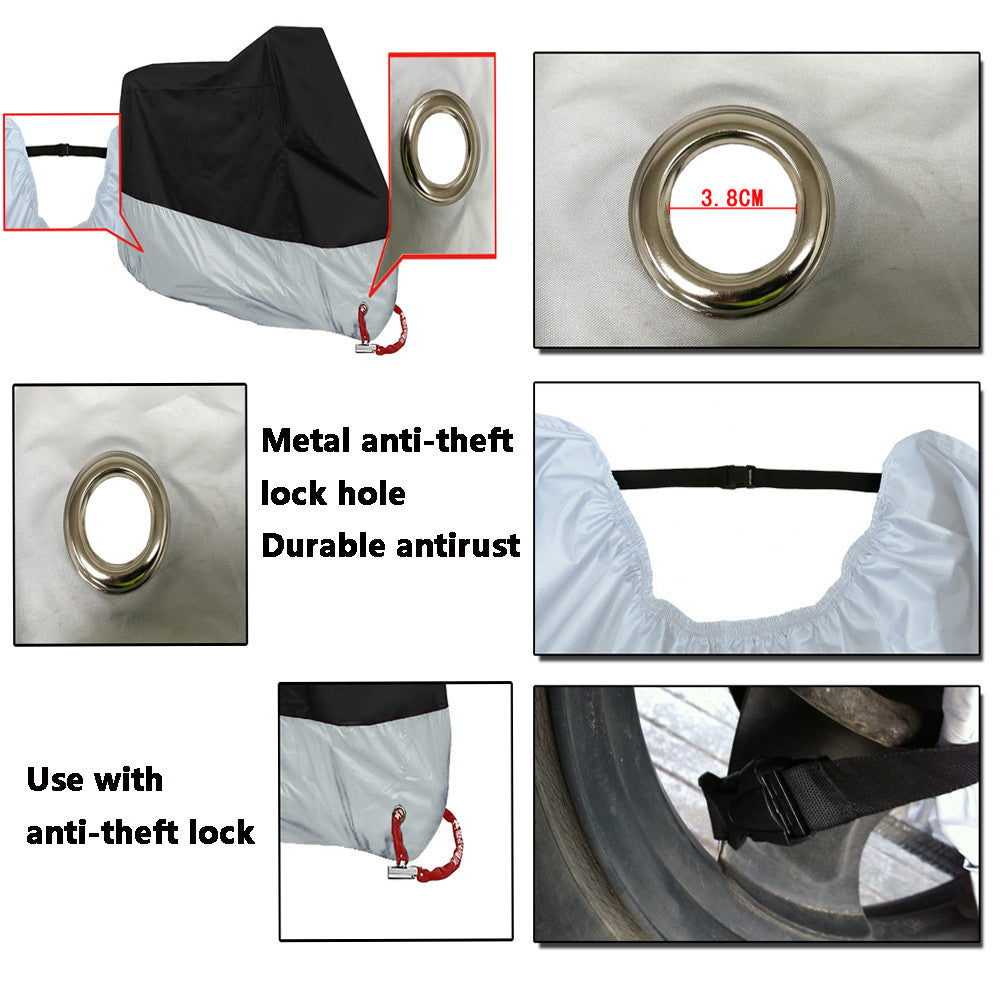 Motorcycle Bike Cover Black XXL 2XL Waterproof Outdoor Rain Dust UV Protector US-Motorcycle Helmet Parts & Accessories-AULEY