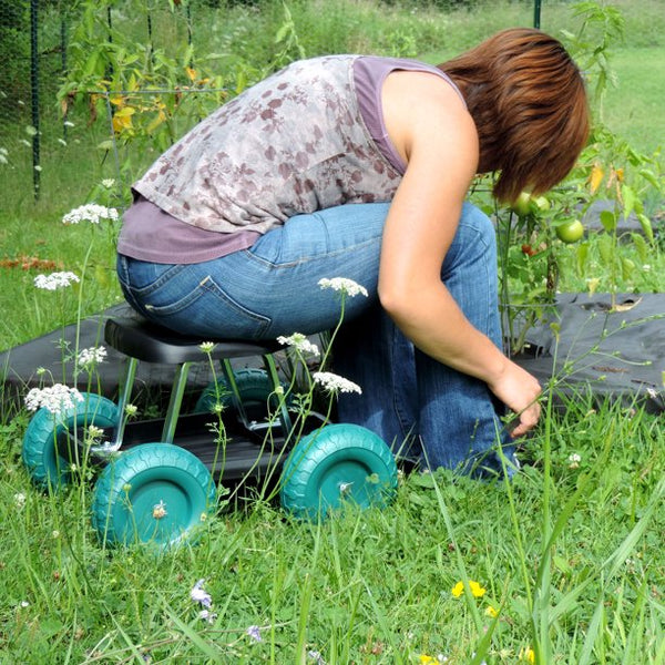 Rolling Garden Cart Work Scooter, Lawn Yard Mover Large Tool Tray-Garden Kneelers, Cushions & Seats-AULEY