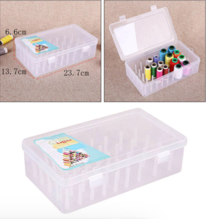 42 Sewing Thread Boxes Bobbins Storage Cases Spool Containers Empty Transparent-Sewing Boxes & Storage-AULEY