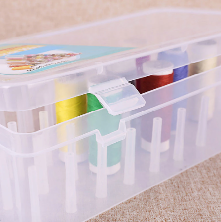 42 Sewing Thread Boxes Bobbins Storage Cases Spool Containers Empty Transparent-Sewing Boxes & Storage-AULEY