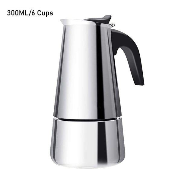 Coffee Maker Stovetop Espresso Coffee Maker Moka Coffee Pot with Coffee 300ml/6 Cups-Coffee Pots-AULEY