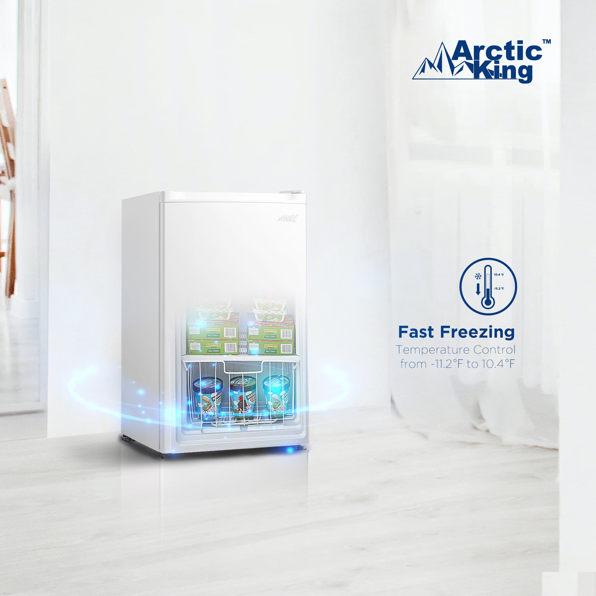 Upright Freezer Small Dorm Mini 3 Cu Ft Shelves-Upright & Chest Freezers-AULEY