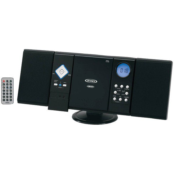 Wall Mount Micro Home Stereo System AM/FM Radio CD Player w/ Remote Music Black-Compact & Shelf Stereos-AULEY