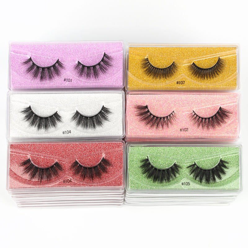 Mix 20 Pairs Mink Eyelashes 3d Mink Lashes Natural False Eyelashes Messy-False Eyelashes & Adhesives-AULEY