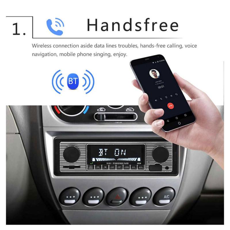 Bluetooth Vintage Car FM Radio USB Classic Stereo MP3 Player Audio Receiver AUX-car audio-AULEY