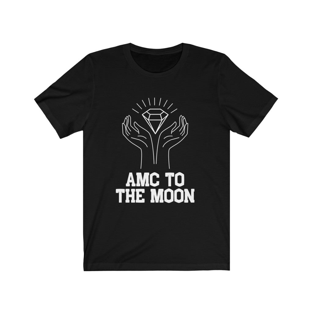 AMC to the Moon Diamond Hands White Letters t-shirt-T-Shirt-AULEY