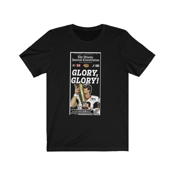 Georgia Bulldogs 2022 National Championship T-shirt (AJC Glory, Glory! Stetson Bennett Limited Edition Cover Design)-T-Shirt-AULEY