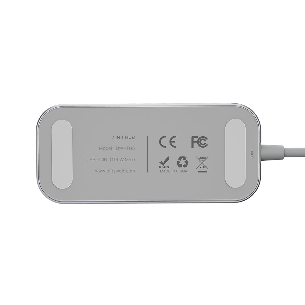 BW-TH5 7 in 1 USB-C Data Hub with 3-Port USB 3.0 TF Card Reader USB-C PD Charging 4K-AULEY