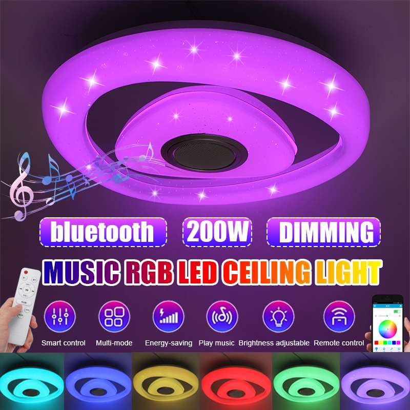 RGB LED Ceiling Lights APP bluetooth Speaker 110-220V 200W-AULEY