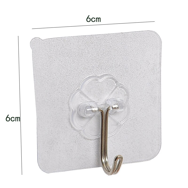 10pcs 6x6cm Wall Hooks Strong Transparent Suction Cup Sucker Hanger-AULEY