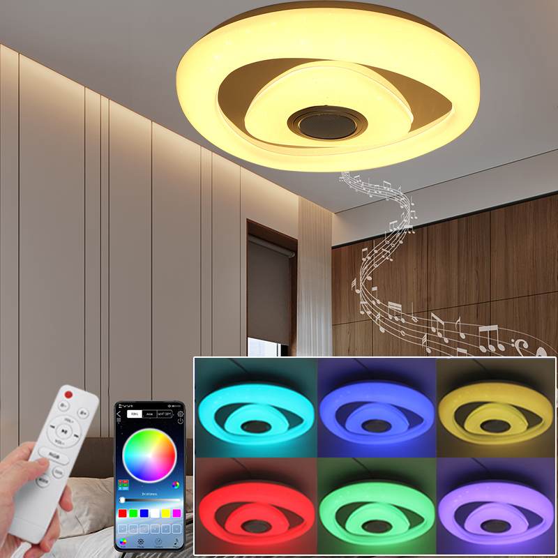 RGB LED Ceiling Lights APP bluetooth Speaker 110-220V 200W-AULEY