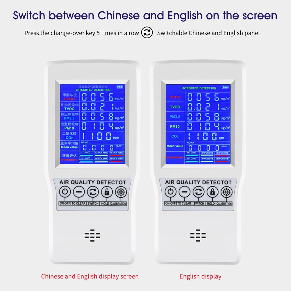 Formaldehyde Accurate Testing PM2.5 PM10 CO2 AQI Detector Home Office-AULEY