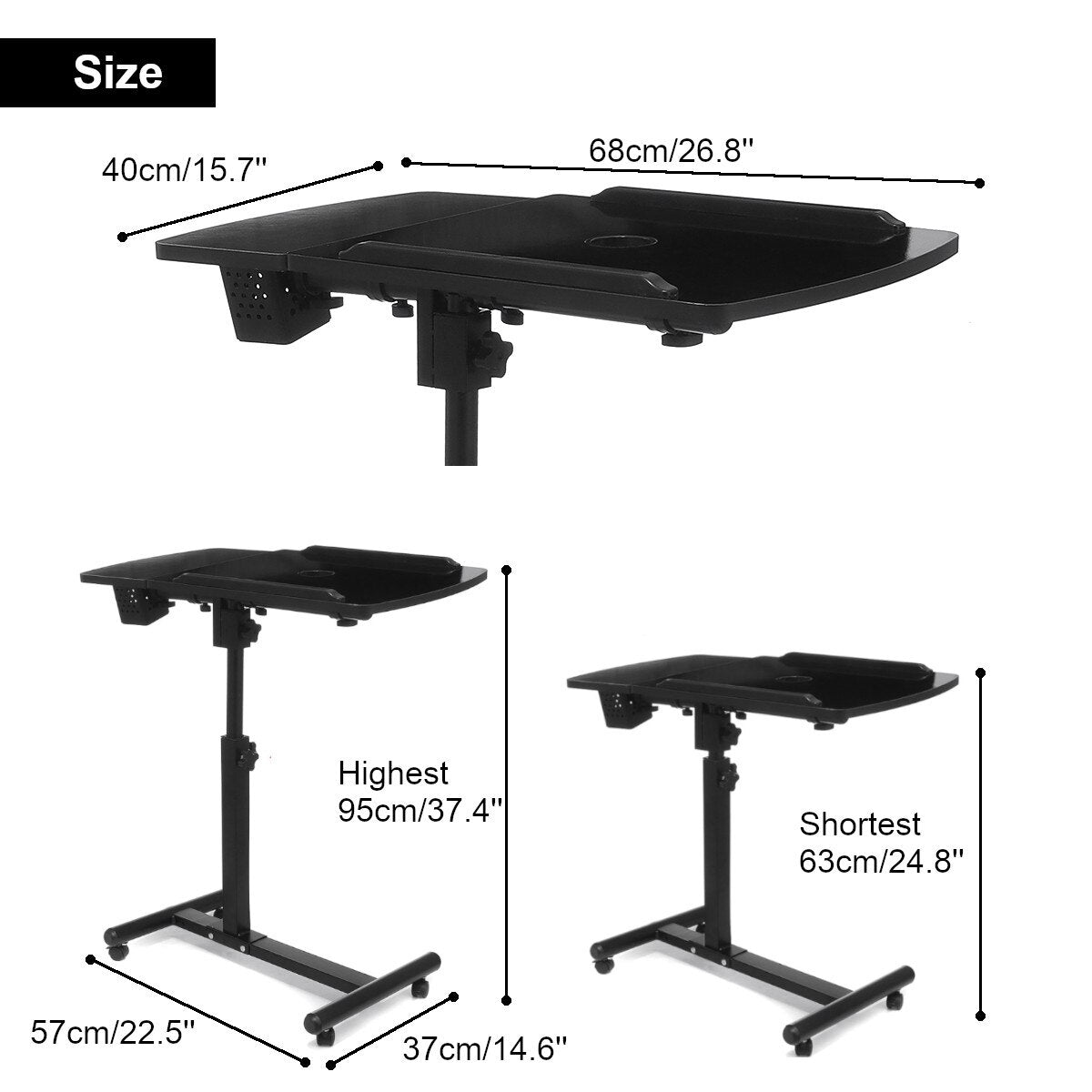 Foldable Computer Table Portable Rotate Laptop Desk Table for Bed-AULEY
