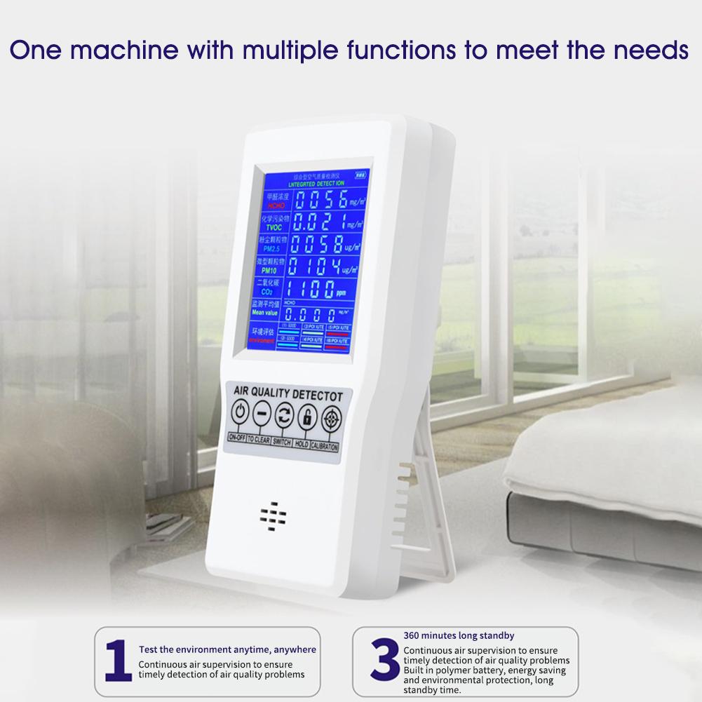 Formaldehyde Accurate Testing PM2.5 PM10 CO2 AQI Detector Home Office-AULEY