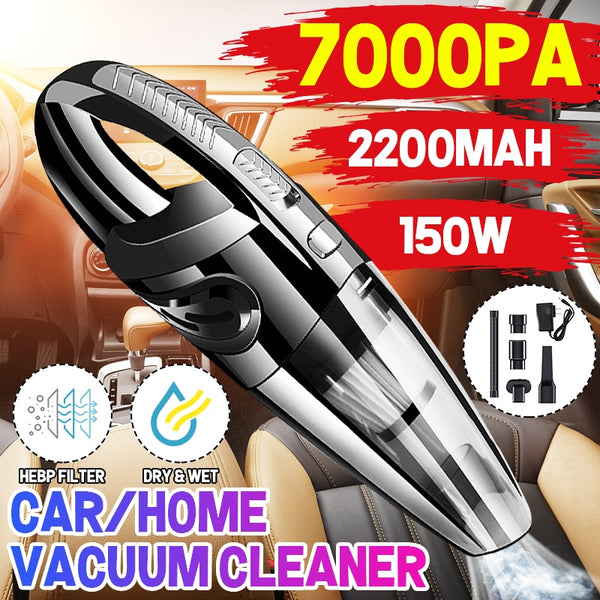 Portable Handheld Car Vacuum Cleaner Rechargeable 7000PA 150W 12V 2200mAH-AULEY