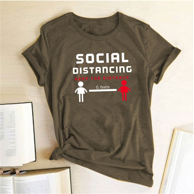 T-Shirt - Social Distancing Keep The Distance Tee-T-shirt-AULEY