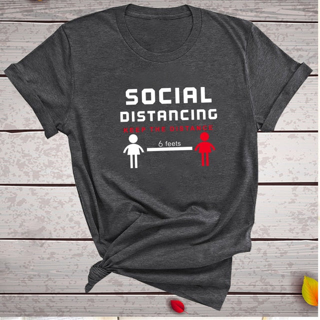 T-Shirt - Social Distancing Keep The Distance Tee-T-shirt-AULEY