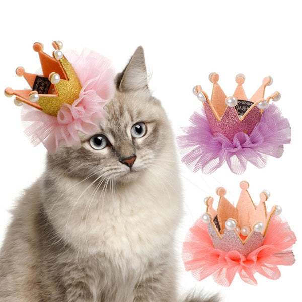 Cute Lace Princess Crown Cat Hair Clip-Hair Accessories-AULEY