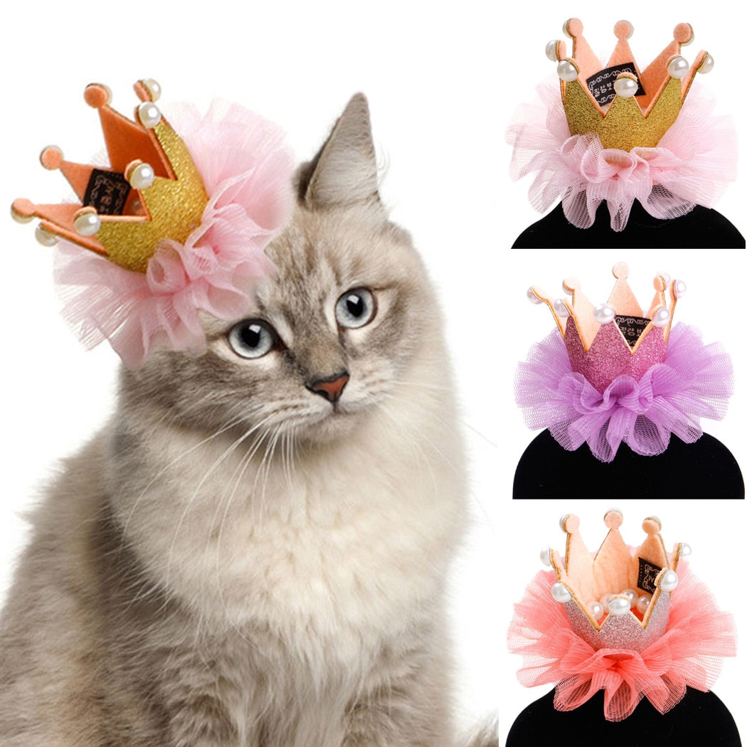 Cute Lace Princess Crown Cat Hair Clip-Hair Accessories-AULEY