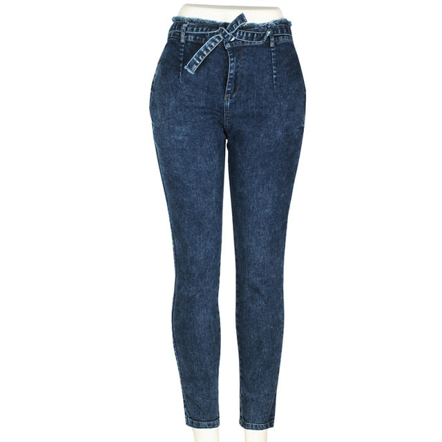 Streetwear Bandage High Waist Jeans-Jeans-AULEY