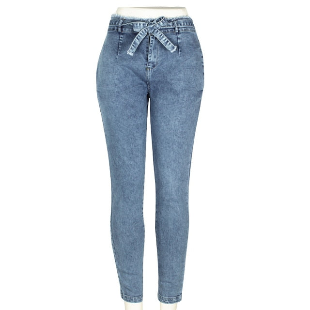 Streetwear Bandage High Waist Jeans-Jeans-AULEY